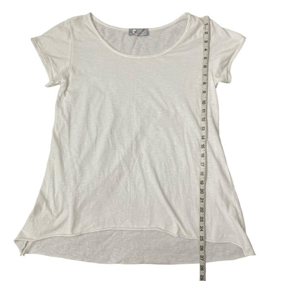 Tina Stephens Opal Hi Lo Crew Neck Tee Tunic Made in Italy S/M White - Picture 4 of 9